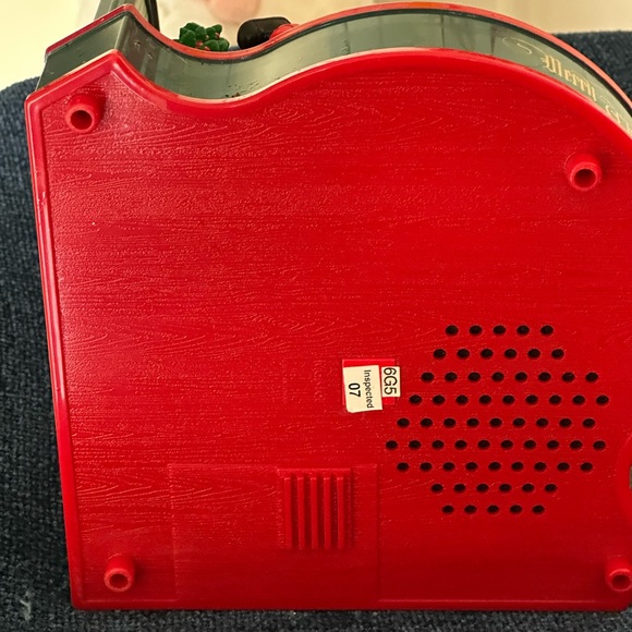 Cute Santa scene. Santa rocks and an elf looks at a box of toys. Missing cord. - Picture 10 of 12